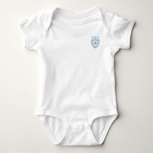 Personalised Argentina Sport Jersey Infant Creeper (Front)