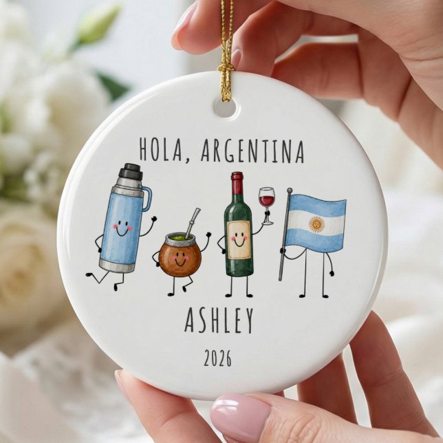 Personalised Argentina Travel Ornament (Creator Uploaded)