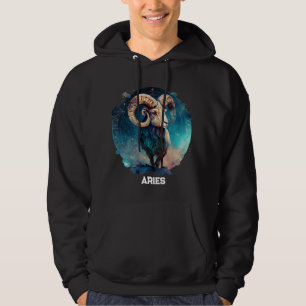 Personalised Aries Zodiac Astrology Ram Birthday Hoodie
