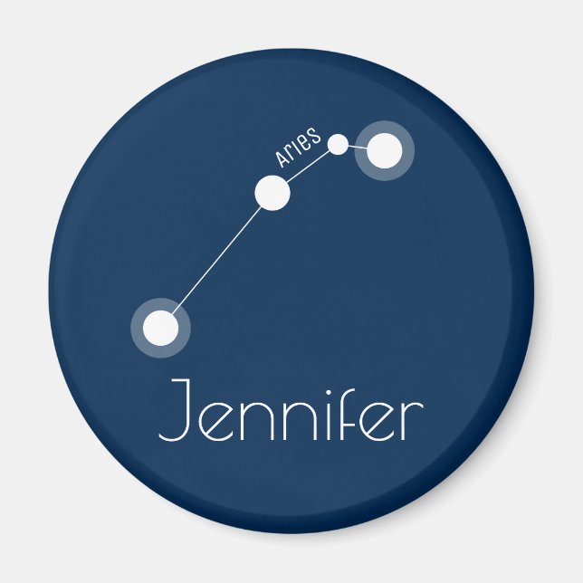 Personalised Aries Zodiac Constellation Magnet (Front)