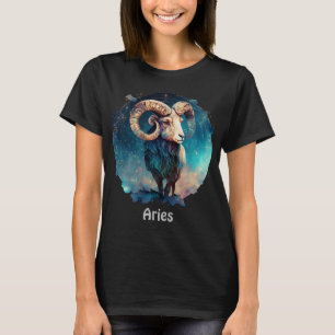 Personalised Aries Zodiac Ram Astrology T-Shirt
