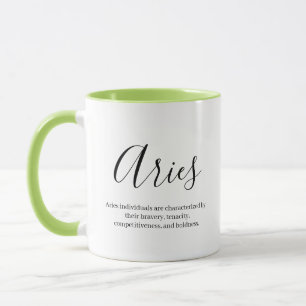 Personalised Aries Zodiac sign Name and traits Mug