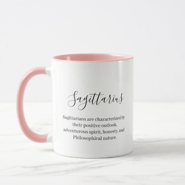 Personalised Aries Zodiac sign Name and traits Mug (Left)