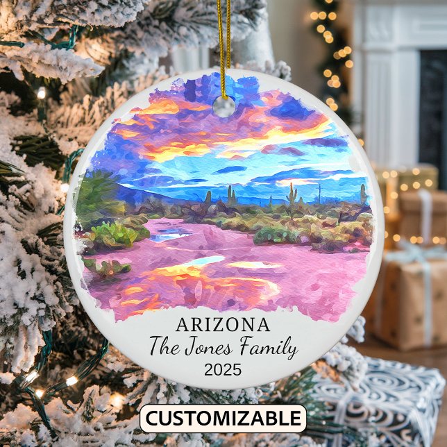 Personalised Arizona State Christmas Ceramic Tree Decoration (Creator Uploaded)