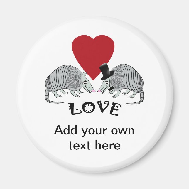 Personalised Armadillo Love Magnet (Front)