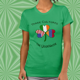 Personalised Armenia Ireland USA Shamrock Women's T-Shirt
