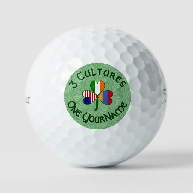 Personalised Armenia Shamrock  Golf Balls (Front)