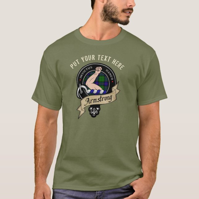 Personalised Armstrong Clan Badge Adult T-Shirt (Front)
