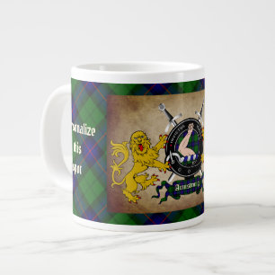 Personalised Armstrong Clan Badge & Tartan Large Coffee Mug