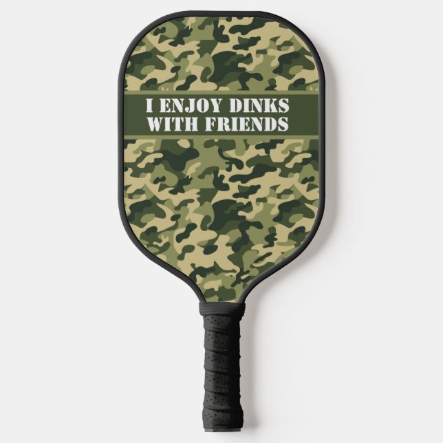 Personalised Army Green Camouflage 2 Pickleball Paddle (Front)