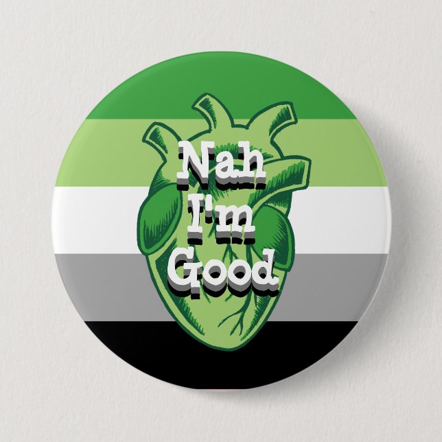 Personalised Aromantic AntiValentines Heart 7.5 Cm Round Badge (Front)