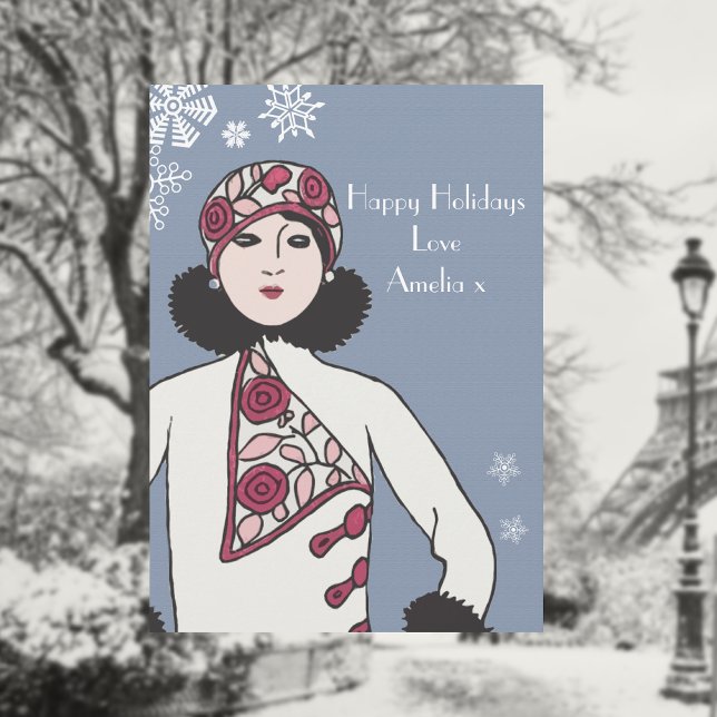Personalised Art Decco Style Christmas Holiday Card (Creator Uploaded)