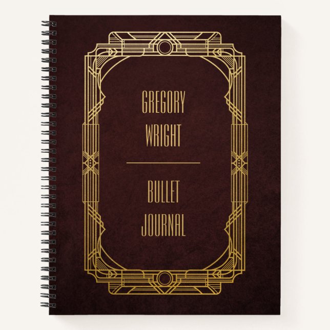 Personalised Art Deco Bullet Journal (Front)