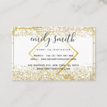 Personalised Art Deco Gold Glitter Business Cards