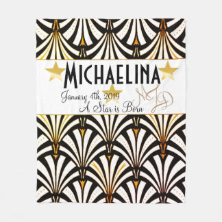 Personalised Art Deco Star Fleece Blanket