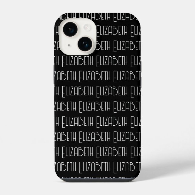 Personalised Art Deco Style Custom Text iPhone Case (Back)