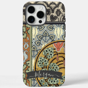 Personalised Art Deco Vintage Lily Pattern iPhone 16 Pro Max Case