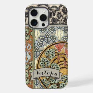 Personalised Art Deco Vintage Lily Pattern iphone 15 Pro Max Case