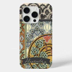Personalised Art Deco Vintage Lily Pattern iphone iPhone 15 Pro Case