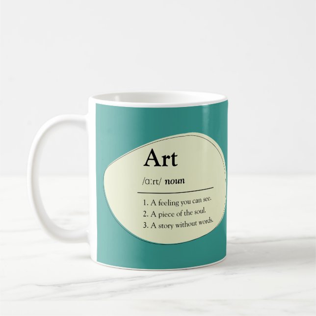 Personalised Art Dictionary Style Coffee Mug (Left)