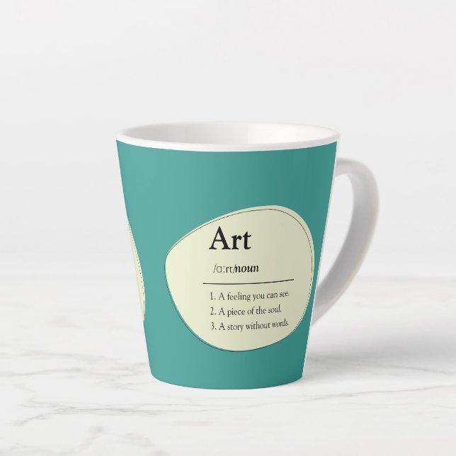 Personalised Art Dictionary Style Coffee Mug (Right Angle)