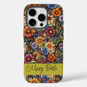 Personalised Art Nouveau Blooms iPhone 16 Pro Case