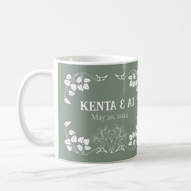 Personalised Art Nouveau  Coffee Mug (Left)