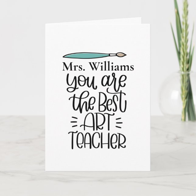Personalised Art Teacher Thank You Card (Front)