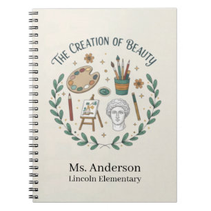 Personalised Art Teacher The Creation of Beauty Notebook