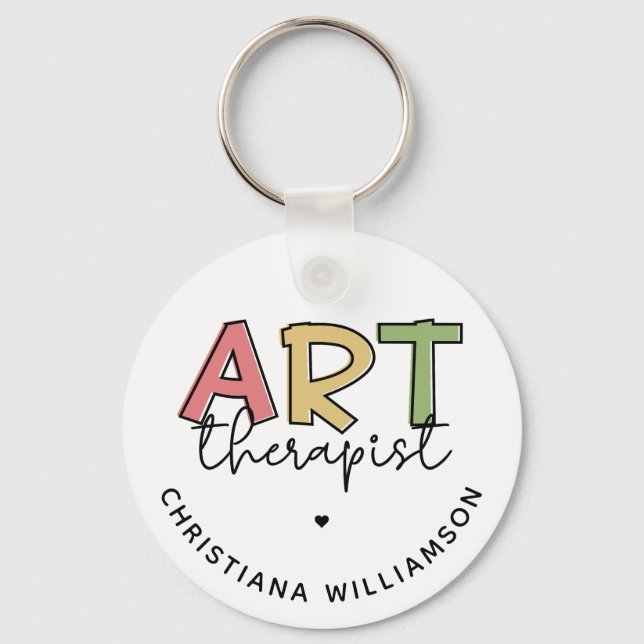 Personalised Art Therapist Art Therapy Gifts Key Ring (Front)