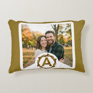Personalised Artisan Monogram A | Wood Frame Decorative Cushion