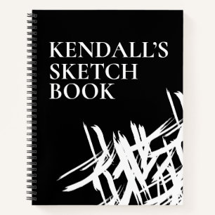 Personalised Artist Brush strokes Sketch Book