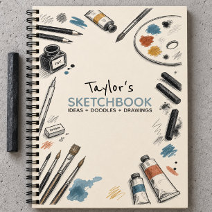 Personalised Artist Sketchbook Notebook