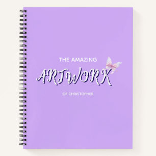Personalised  Artist Sketchbook with bow Notebook