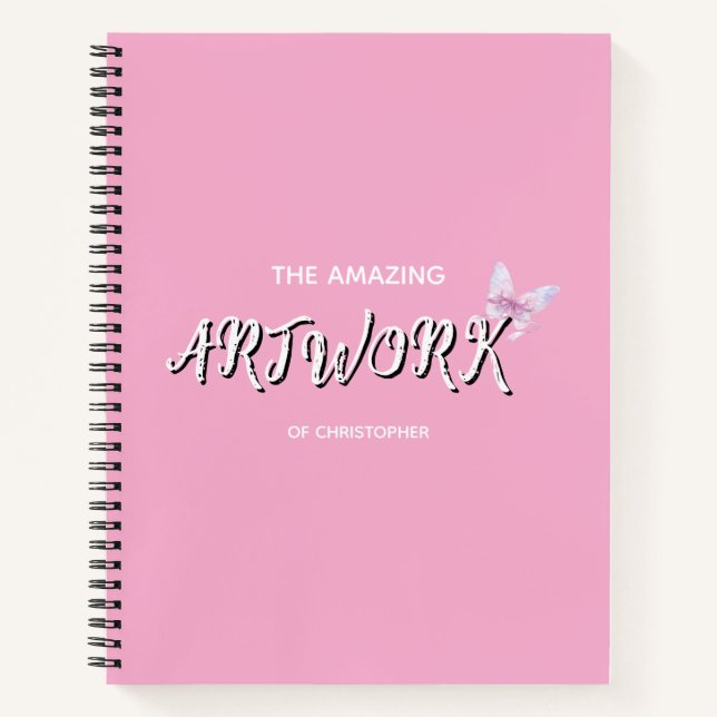 Personalised  Artist Sketchbook with bow Notebook (Front)