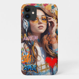 Personalised artistic cute girl Street art iPhone 11 Case