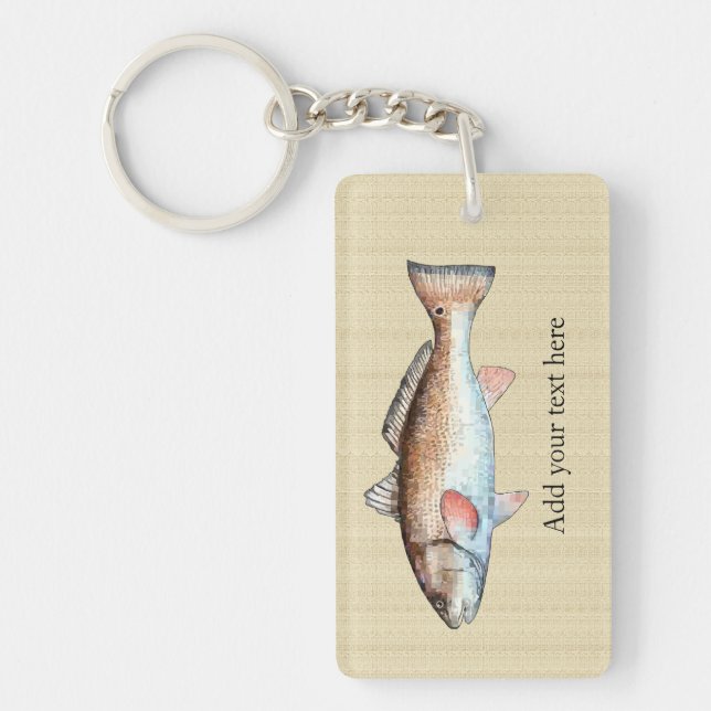 Personalised Artistic Redfish Key Ring (Front)