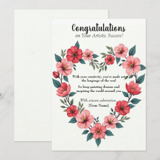 Personalised Artistic Success Congratulations Card