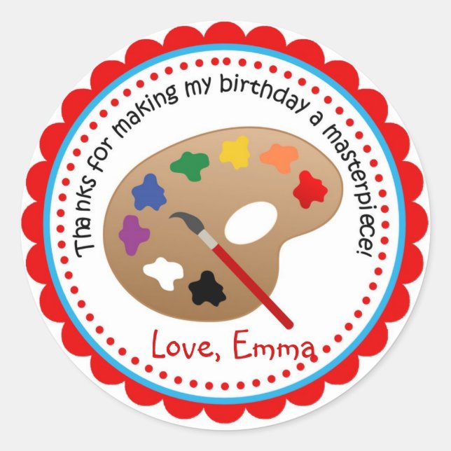 Personalised Arts & Crafts Stickers (Front)