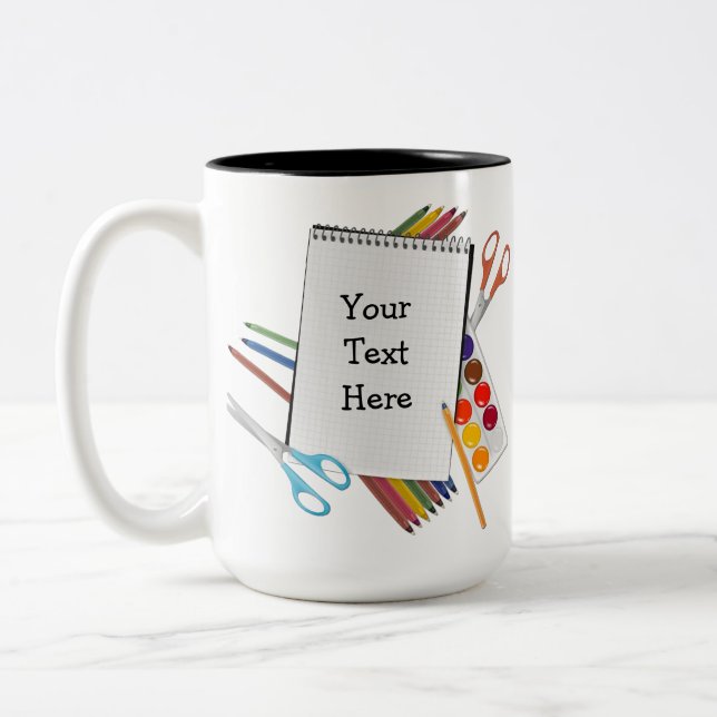 Personalised Artsy Craft Supplies Mug (Left)