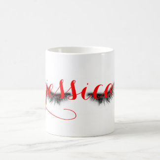 Personalised Artsy Feminine Chic Eyelashes Design Coffee Mug