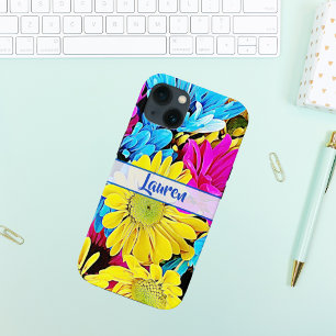 Personalised Artsy Floral Daisy Name iPhone 13 Case