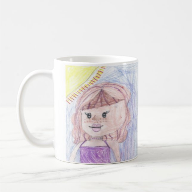 Personalised artwork drawings child to this cute coffee mug (Left)