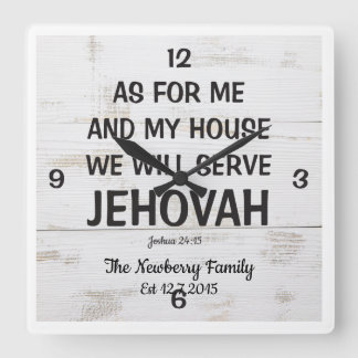 Personalised "As for me and my house" wall clock