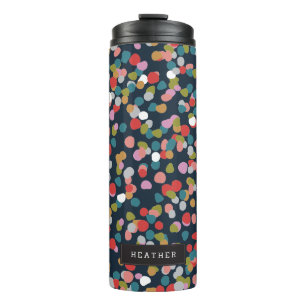Personalised   Ashley Dots Thermal Tumbler