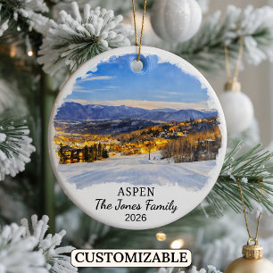 Personalised Aspen Ornament, Custom Colorado State Ceramic Tree Decoration