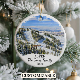 Personalised Aspen Ornament, Custom Colorado State Ceramic Tree Decoration