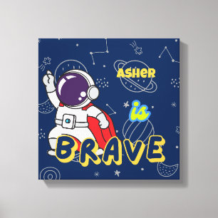 Personalised Astronaut Affirmation Deco Brave Canvas Print