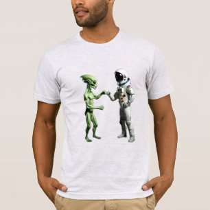 Personalised Astronaut & Alien Fist Bump Dad T-Shirt