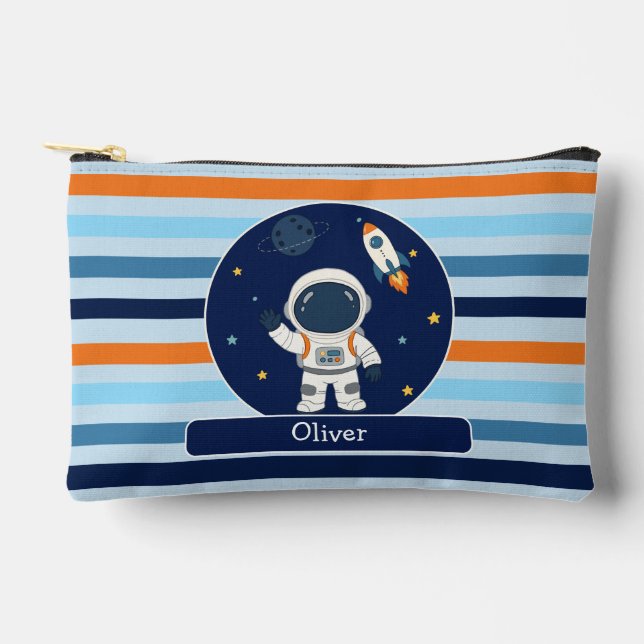 Personalised Astronaut Rocket Pencil Case for Kids Accessory Pouch (Front)